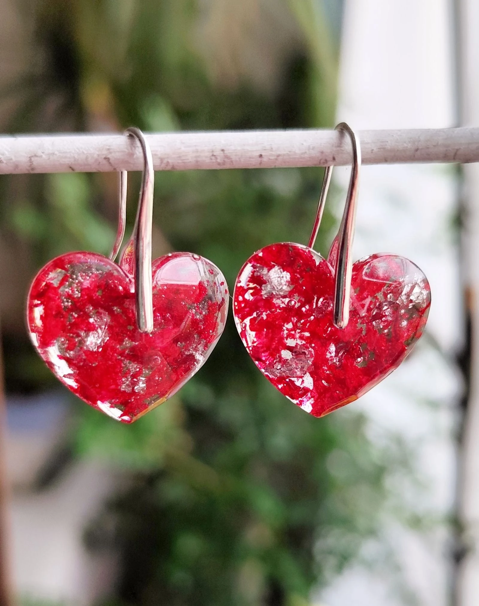 Boucles d'oreilles #fleur naturelle #CŒUR – photo 4